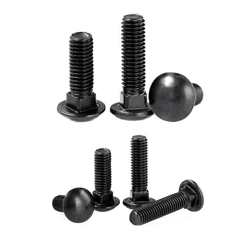 SCXCLY 10 Sets Carriage Bolts Screws, (5/16-18 x 3") Round Head, Square Neck, with (Hex Nuts & Flat Washers), 304 Stainless Steel, Galvanizing (Black) - Image 4
